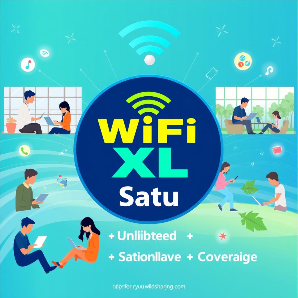 Design for a poster promoting 'WIFI XL Satu', featuring a modern and sleek aesthetic