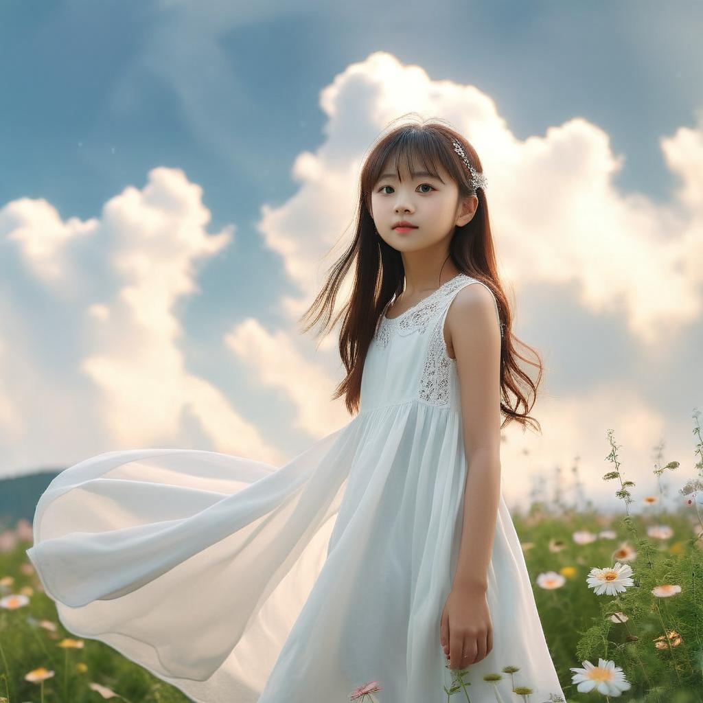 Enchanting Beauty in a Daisy Field
