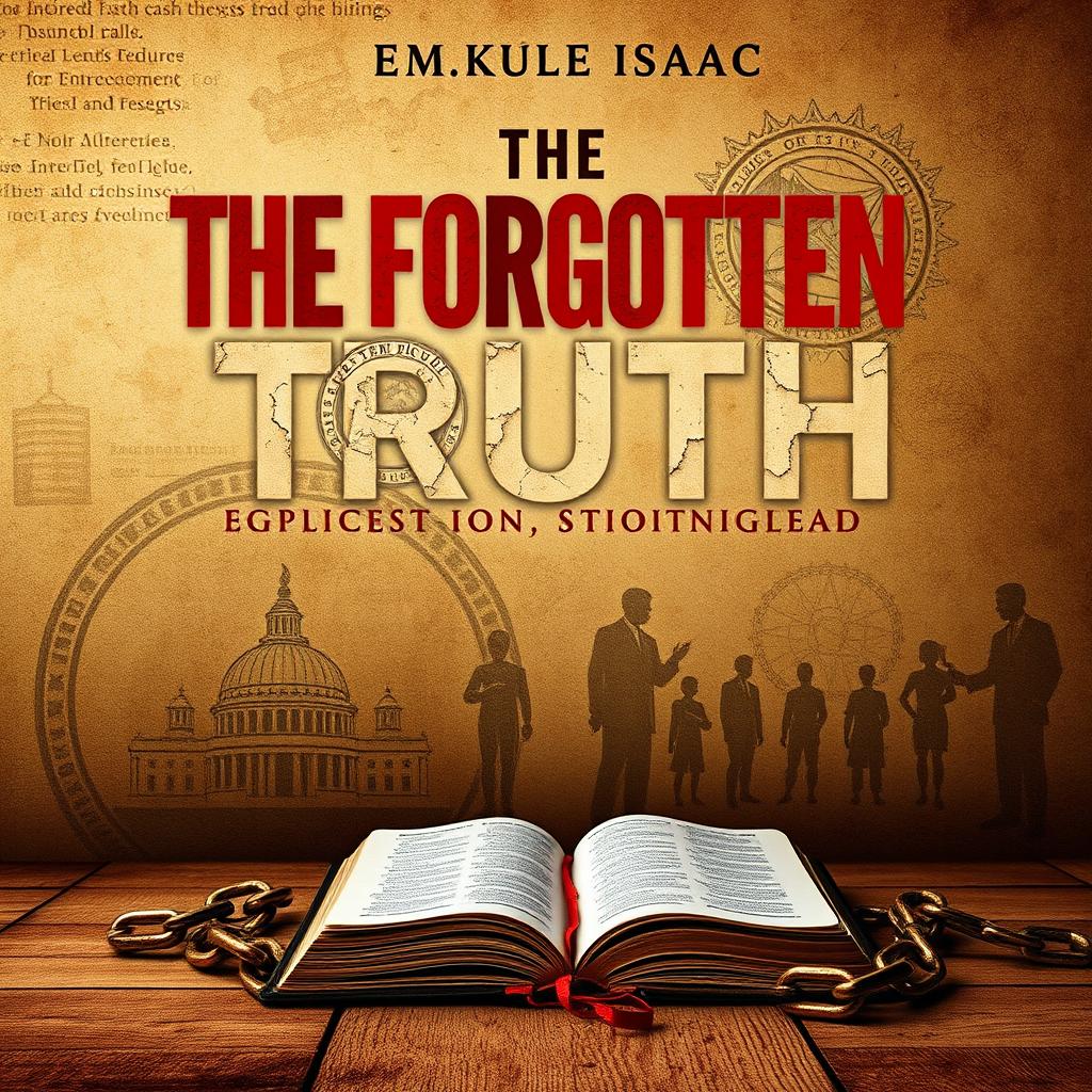 A compelling book cover titled 'THE FORGOTTEN TRUTH: HOW IGNORED BIBLICAL TEACHINGS LED TO NATIONAL CHAOS' by Emukule Isaac