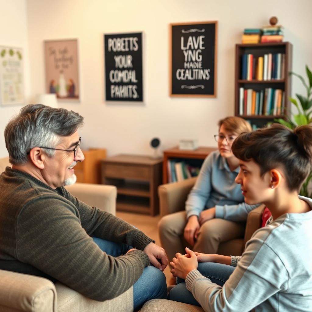 A warm and inviting scene depicting a personal counseling session