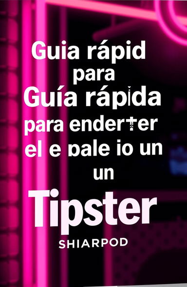 Cover design for 'Guía rápida para entender el papel de un Tipster', featuring bold, impactful text in Promt Black font