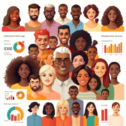 A vibrant and engaging collage depicting a diverse group of people representing various age groups, ethnicities, and genders, celebrating the richness of human diversity
