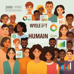 A vibrant and engaging collage depicting a diverse group of people representing various age groups, ethnicities, and genders, celebrating the richness of human diversity