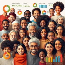 A vibrant and engaging collage depicting a diverse group of people representing various age groups, ethnicities, and genders, celebrating the richness of human diversity
