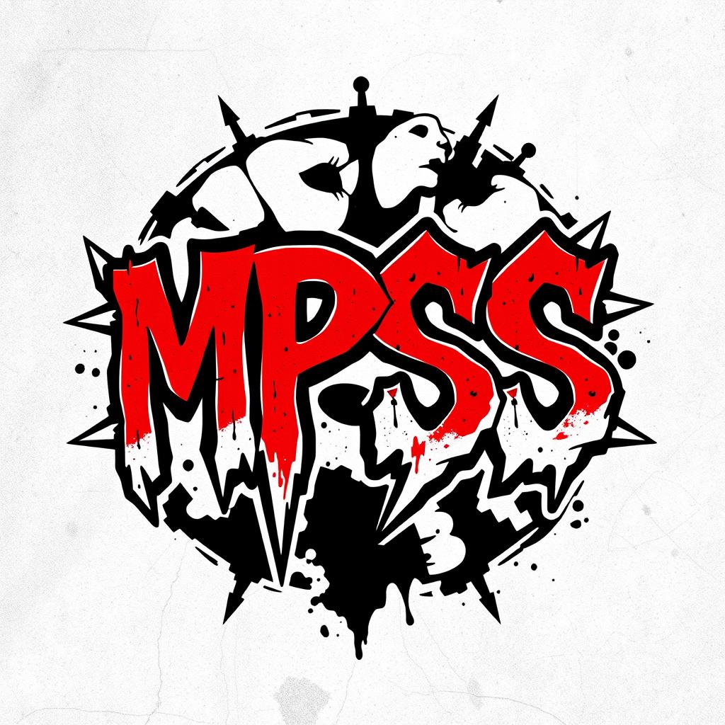 A bold and edgy logo for a punk band featuring the letters 'MPSS' prominently