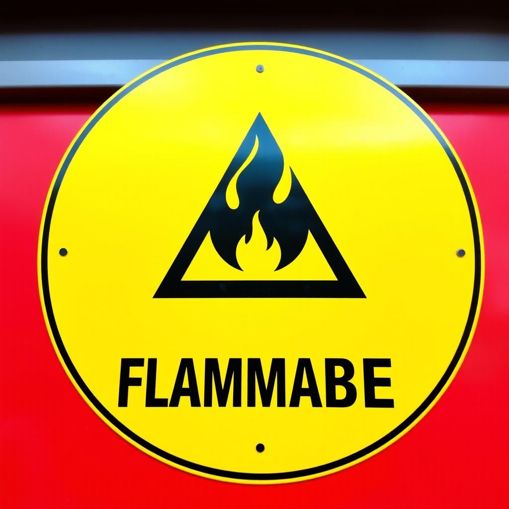 A bold and clear depiction of a hazard toxic sign specifically for flammable materials