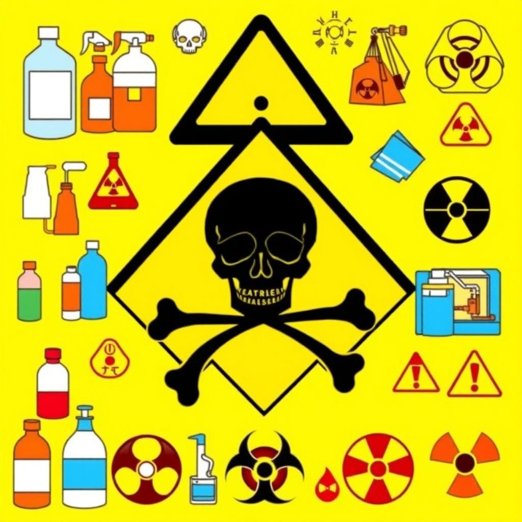An illustration of the Health Hazard symbol, prominently displaying the classic shape with a black silhouette of a human skull and crossbones in the center