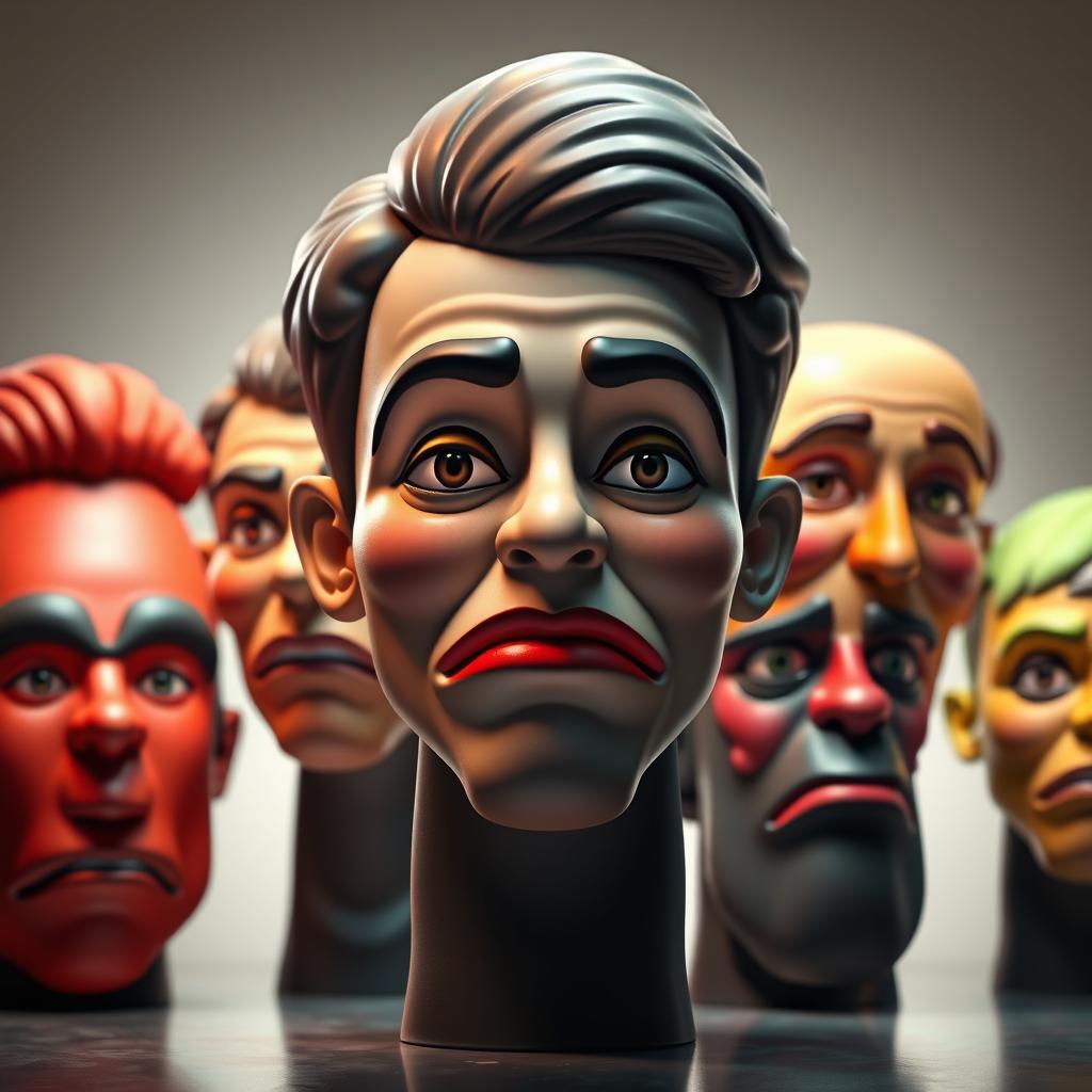 Explore Unique 3D Stylized Heads