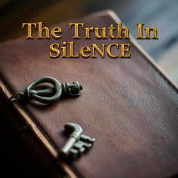A close-up portrait image of a simple old key resting on a dusty leather-covered book