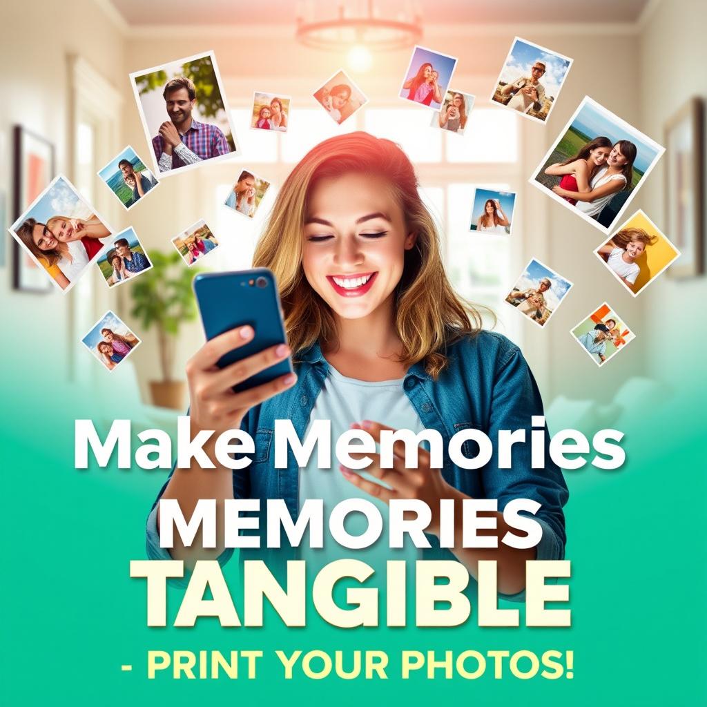 A vibrant and modern advertisement concept depicting a digital phone gallery cleanup instead of traditional house cleaning