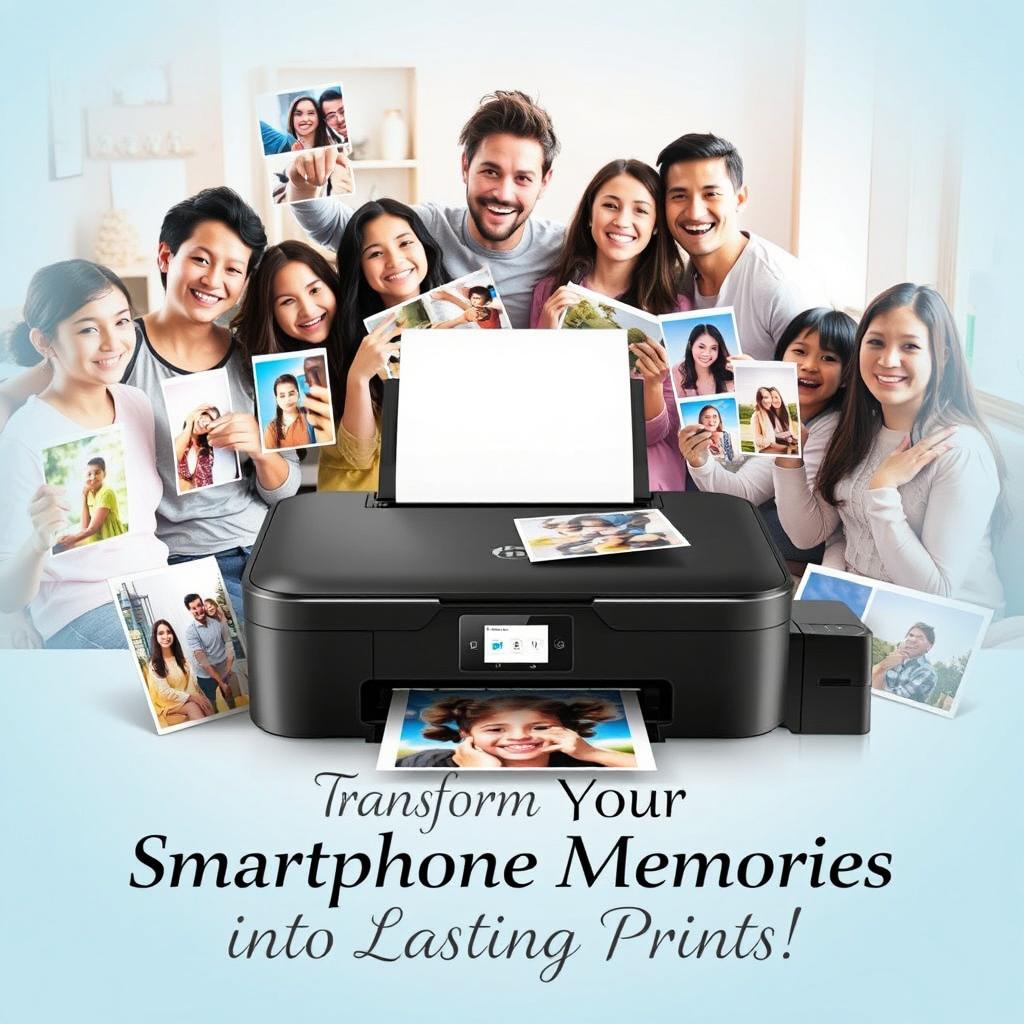 A beautiful advertisement for smartphone photography printing services, featuring a collection of stunning images captured by smartphones