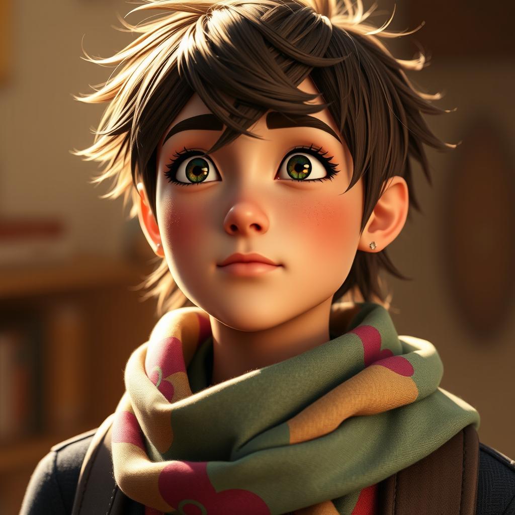A close-up portrait of a character named Ellie Williams, showcasing her distinctive features and expressions