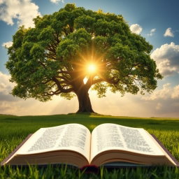 A serene and contemplative scene that embodies the concepts of God, life, and wisdom