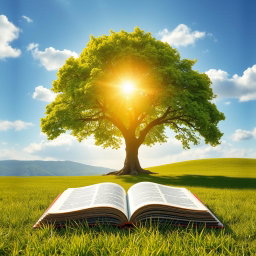 A serene and contemplative scene that embodies the concepts of God, life, and wisdom