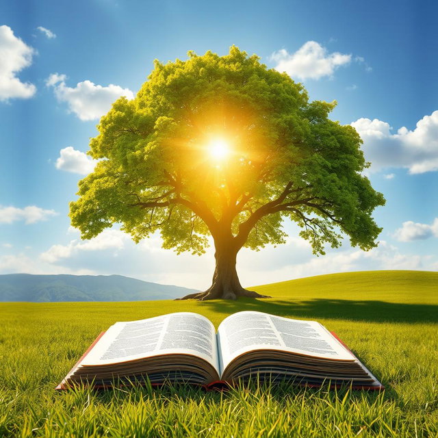 A serene and contemplative scene that embodies the concepts of God, life, and wisdom
