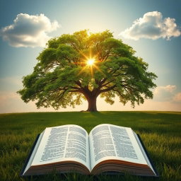 A serene and contemplative scene that embodies the concepts of God, life, and wisdom
