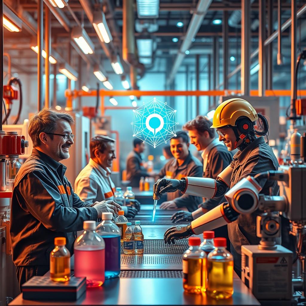 A captivating and visually stunning image titled 'Formulation of Lubricants with Artificial Intelligence'