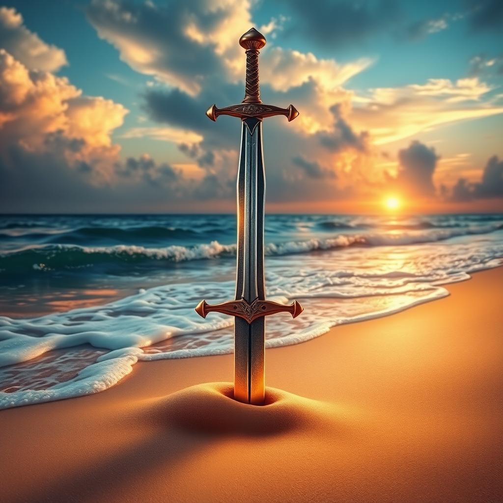 A captivating book cover featuring a semi-realistic fantasy aesthetic of a beach scene