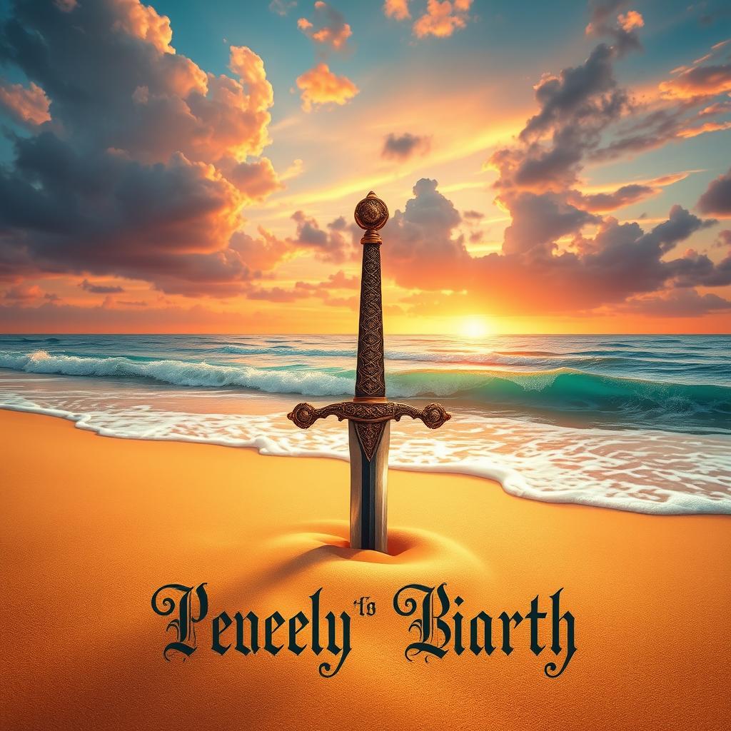 A stunning book cover that showcases a semi-realistic fantasy aesthetic of a beach scene