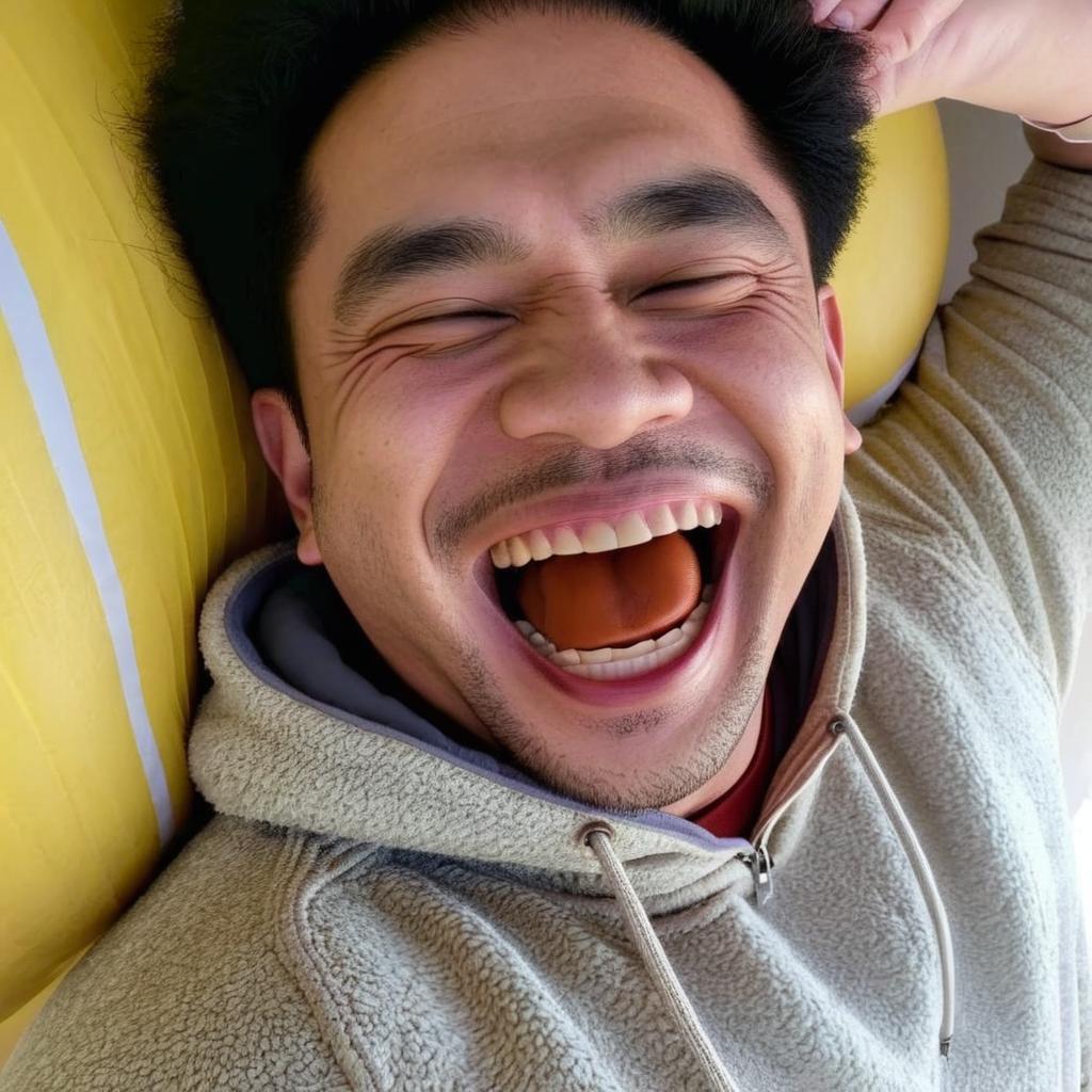 Joyful Serenity: Close-Up of a Smiling Man