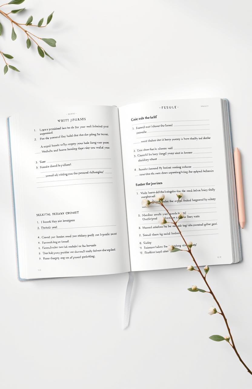 A modern and minimalist therapy journal design that visually represents emotional well-being