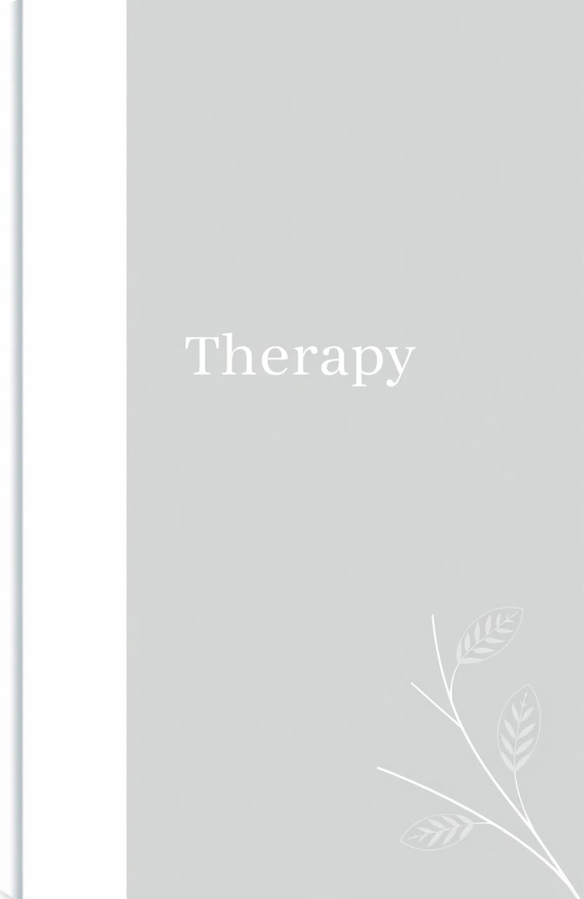 A sleek and modern therapy journal cover design featuring a calming color palette that evokes a sense of peace and clarity