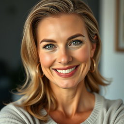 A stunning 50-year-old woman facing the camera with a natural and relaxed demeanor