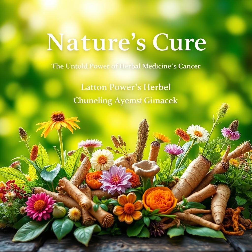 A straight, non-tilted book cover for the title 'Nature’s Cure: The Untold Power of Herbal Medicine Against Cancer'