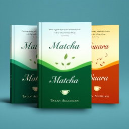 A captivating book cover design for a collection of short stories titled 'Mata', 'Matcha', and 'Suara' by Intan Agustriani