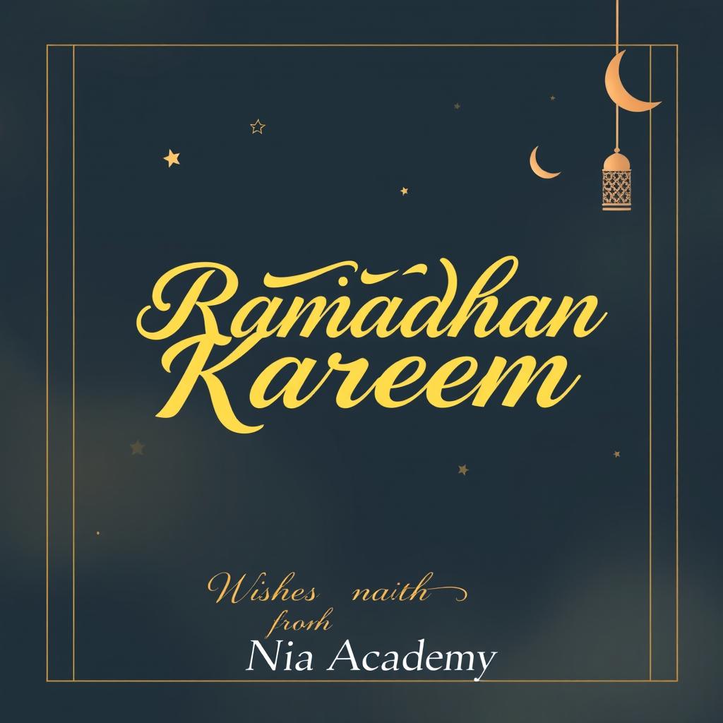 A warm and inviting graphic design featuring the message "Ramadhan Kareem" elegantly written in beautiful Arabic calligraphy