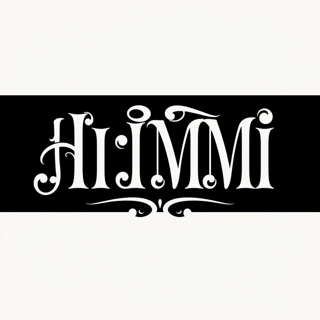 A stunning typographic design featuring the text "HIPMI" in a calligraphic retro theme