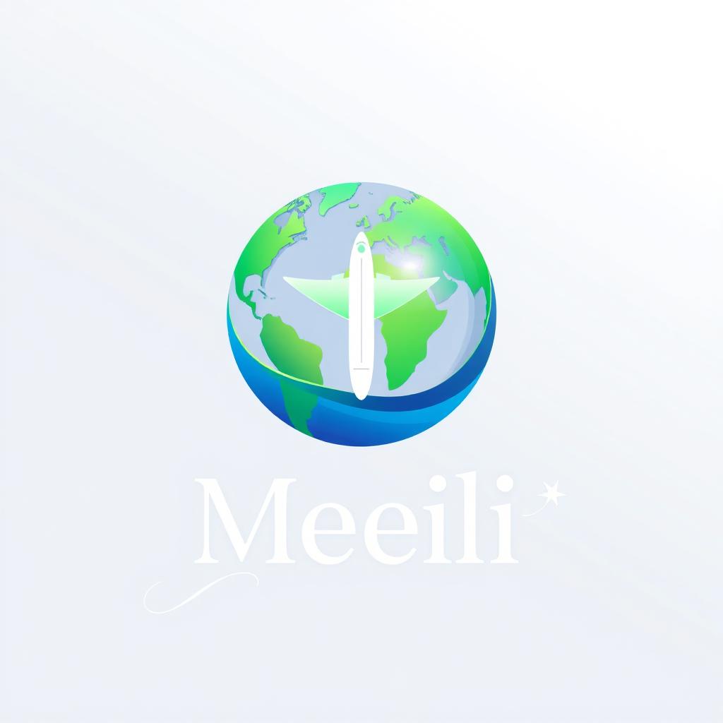 A sleek and modern logo design for a travel agency named 'Meili'