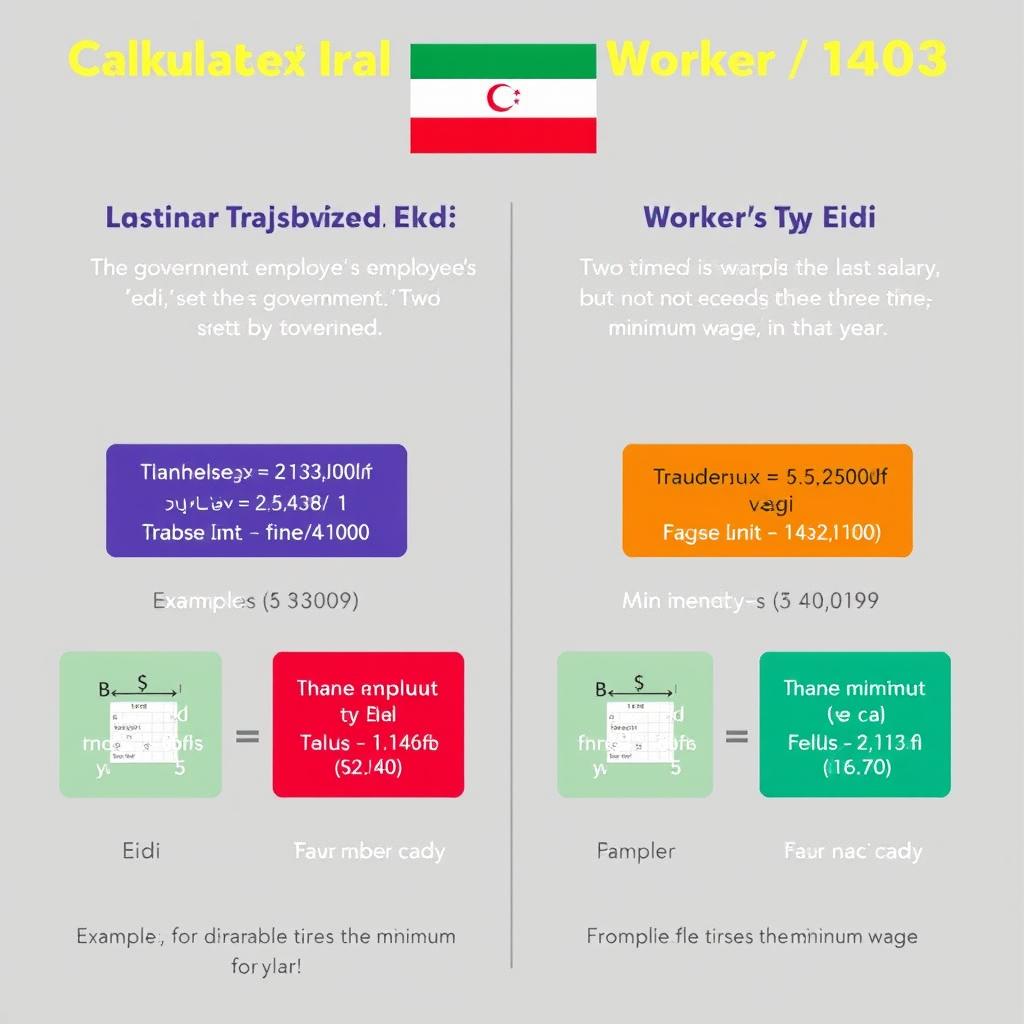 An informative graphic illustrating the calculation of the Eid bonus (Eidi) in Iran for the year 1403