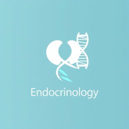 A modern and sleek logo design for an endocrinologist, featuring elements that represent health and hormones