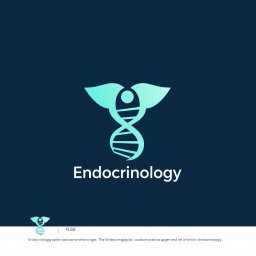 A modern and sleek logo design for an endocrinologist, featuring elements that represent health and hormones