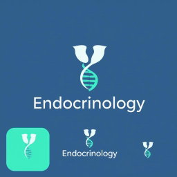 A modern and sleek logo design for an endocrinologist, featuring elements that represent health and hormones