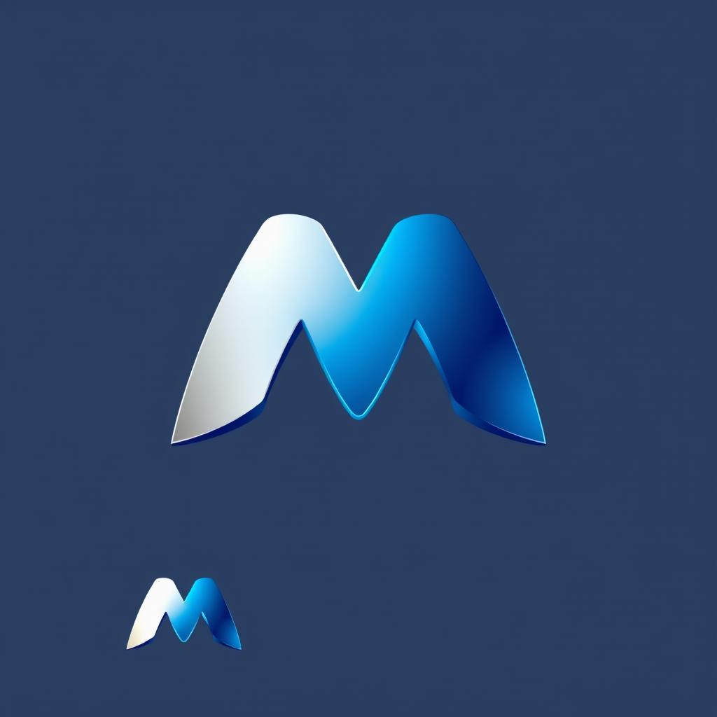 A modern and elegant logo featuring the letter 'M' creatively designed
