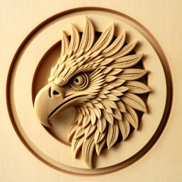 An intricately carved African crowned eagle head design without a crown, specifically created for a necklace