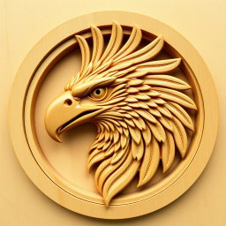 An intricately carved African crowned eagle head design without a crown, specifically created for a necklace