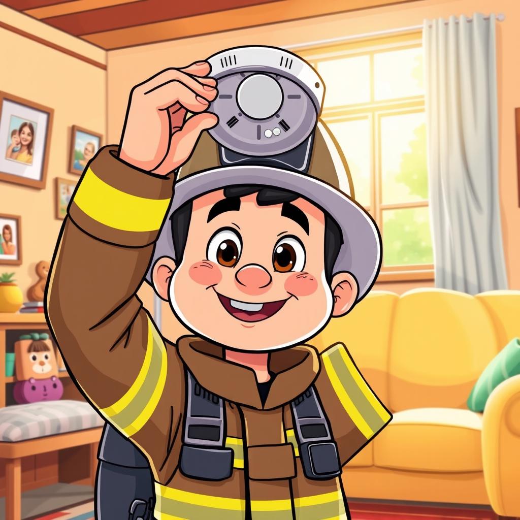 Brave Firefighter at Work: Installing Safety