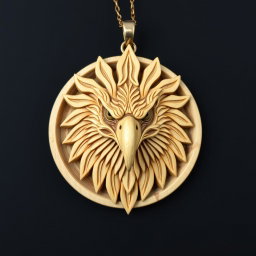 An intricately carved African crowned eagle head design without a crown, crafted specifically for a necklace