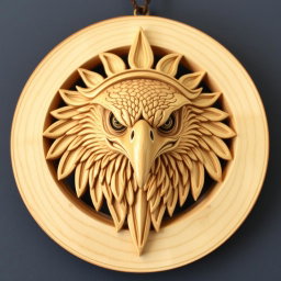 An intricately carved African crowned eagle head design without a crown, crafted specifically for a necklace