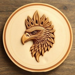 An intricately carved African crowned eagle head design without a crown, crafted specifically for a necklace