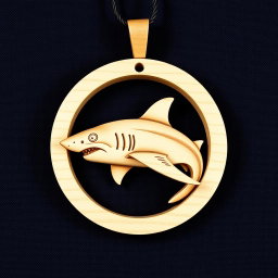 A beautifully intricate and naturalistic carving of a shark, designed for an engraved wooden necklace