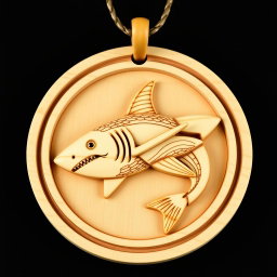 A beautifully intricate and naturalistic carving of a shark, designed for an engraved wooden necklace