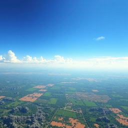 A pixelated sky background designed for a World War II airplane game, featuring a vast distance towards the ground