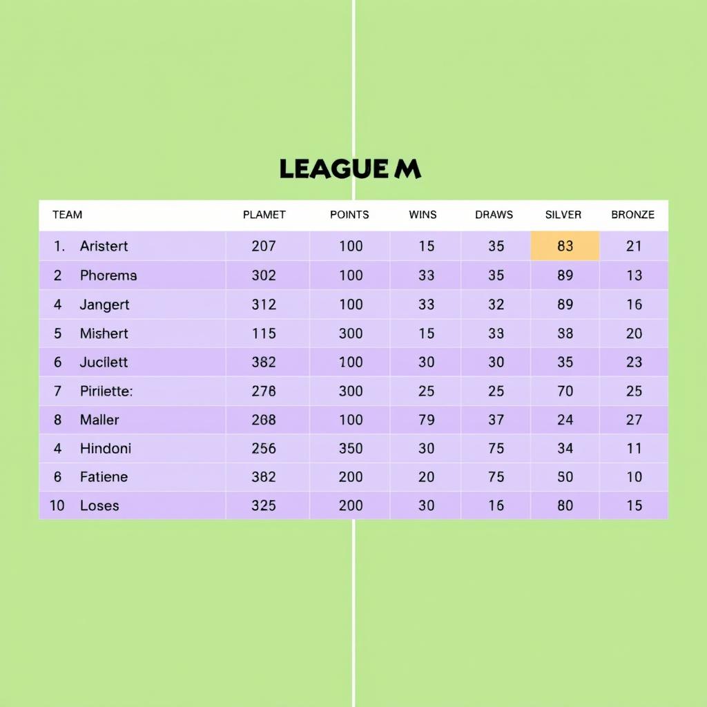 Sleek & Simple Football League Table
