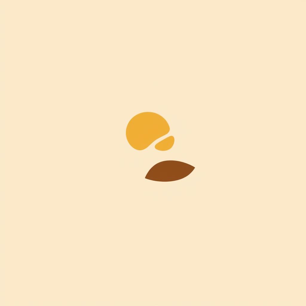 An abstract minimalistic logo design without text, capturing warmth, nostalgia, and the pleasure of enjoying simple moments