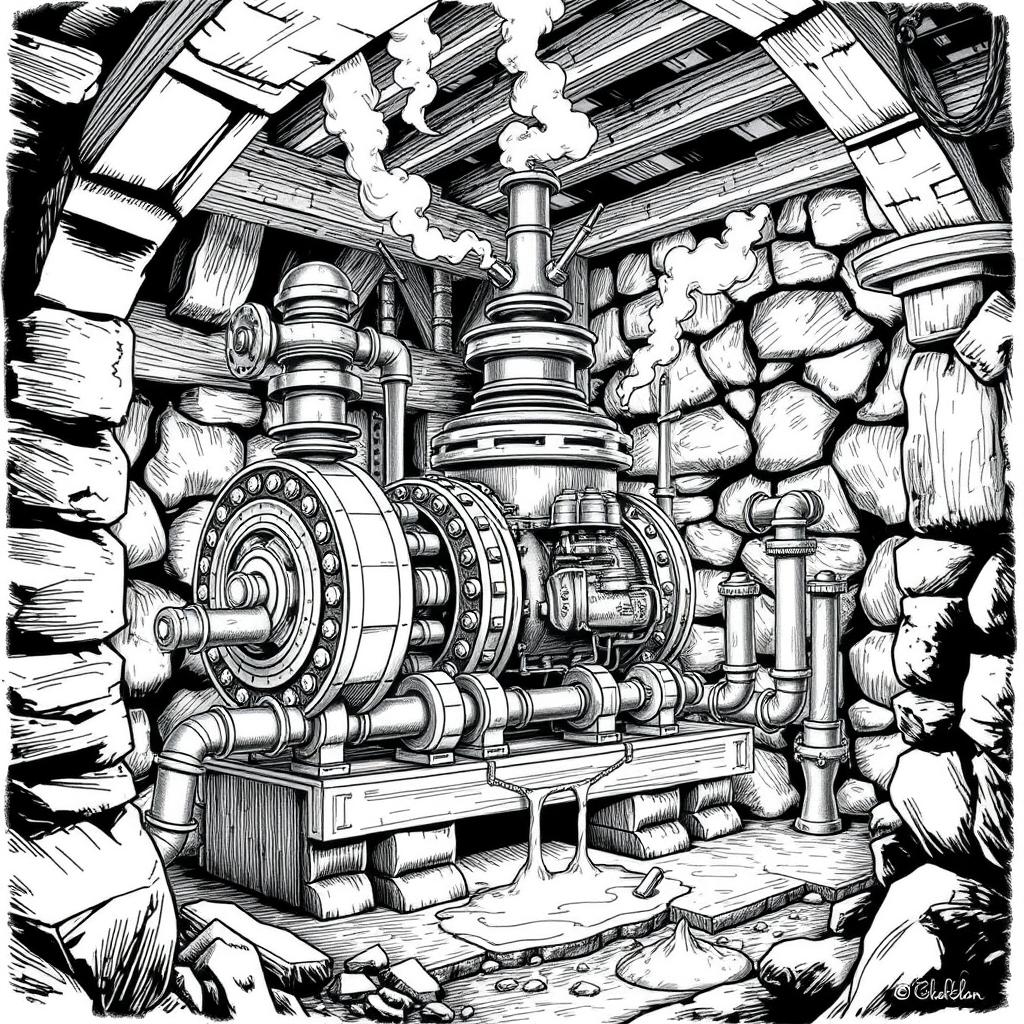 Intricate Dwarven Machine in Action