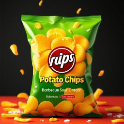 A stunning potato chips bag featuring a vibrant and appetizing design